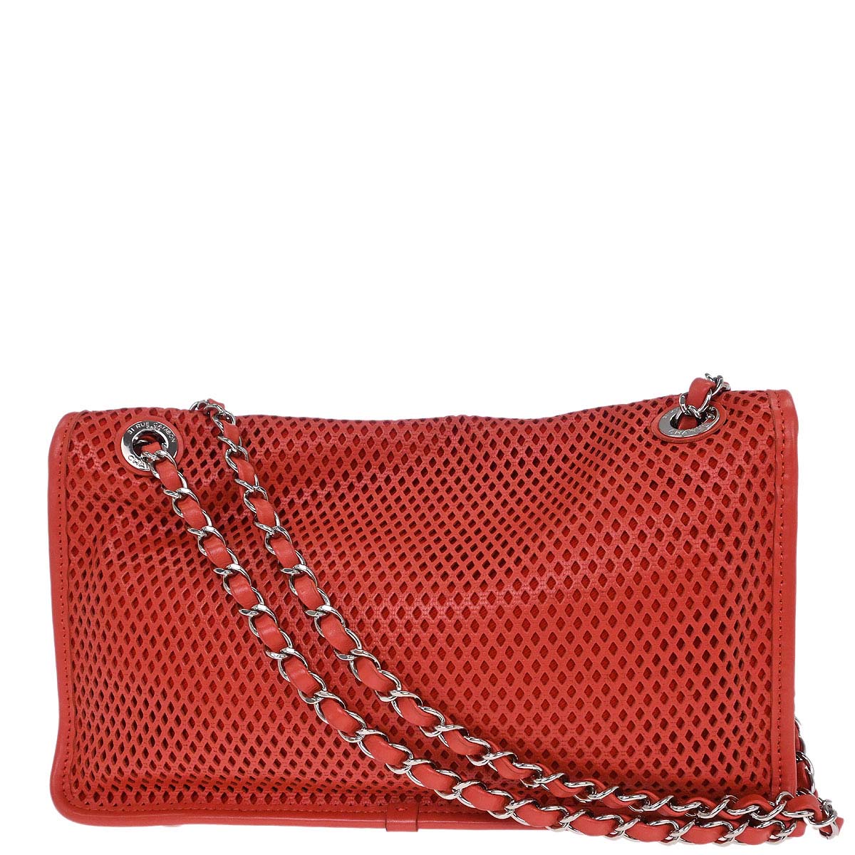 Chanel 2012-2013 Red Perforated Calfskin French Riviera Shoulder Bag