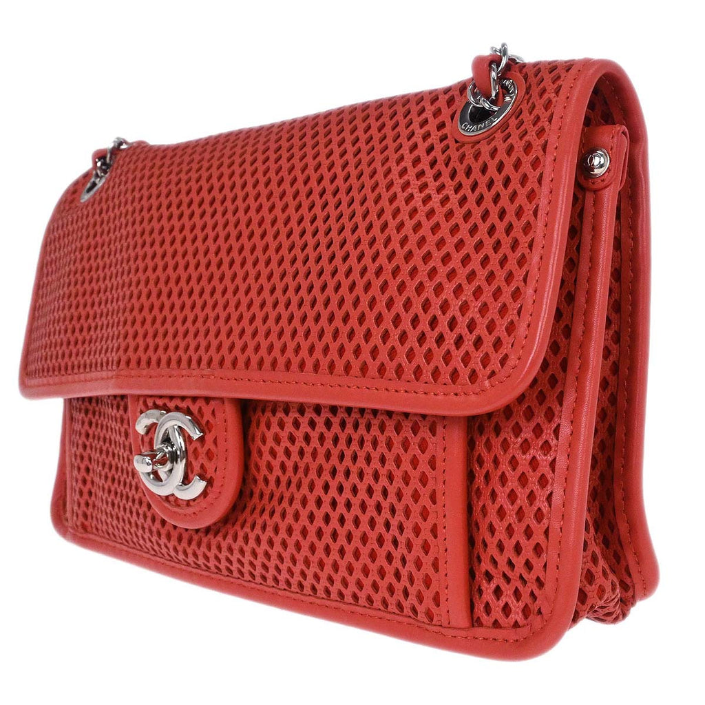 Chanel 2012-2013 Red Perforated Calfskin French Riviera Shoulder Bag
