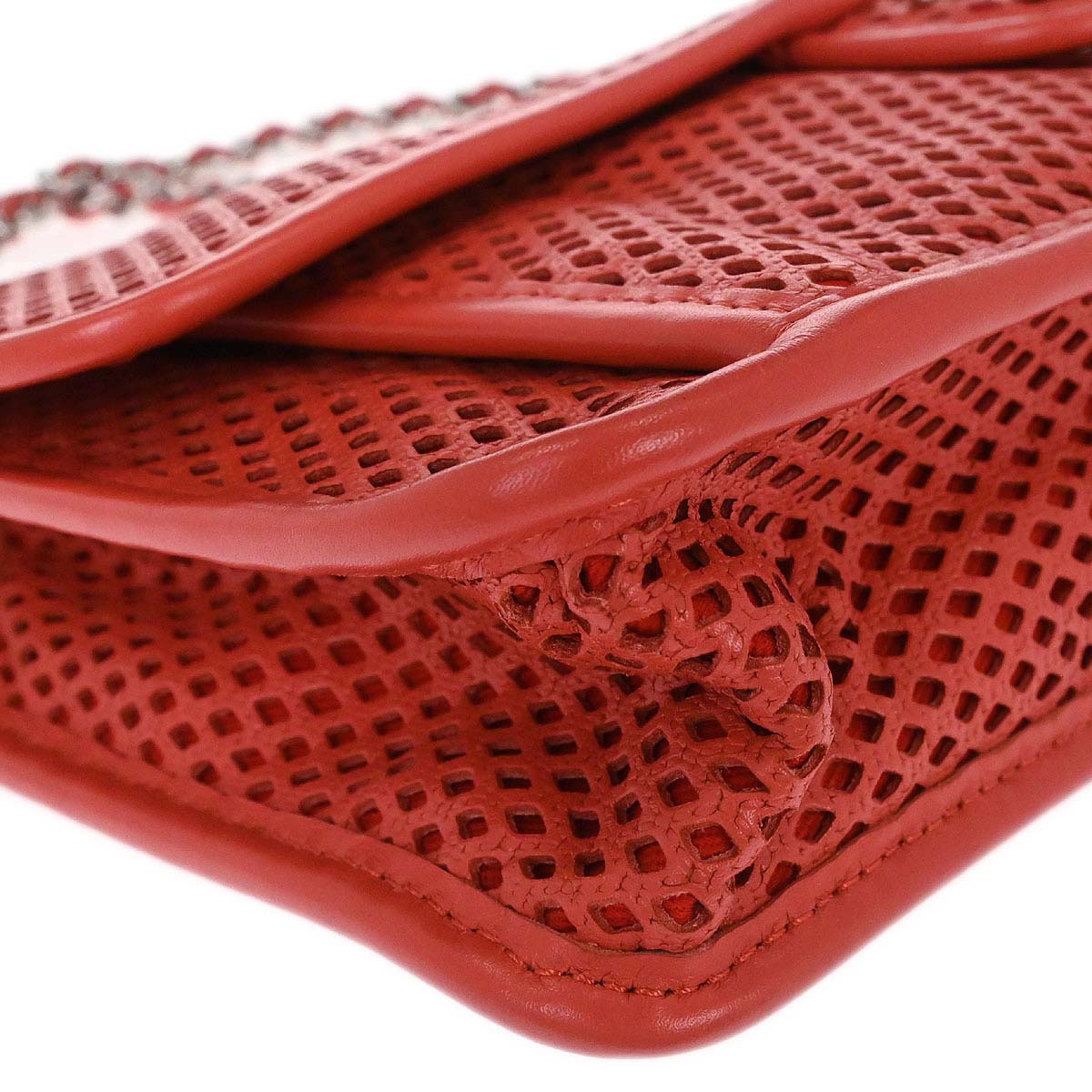 Chanel 2012-2013 Red Perforated Calfskin French Riviera Shoulder Bag