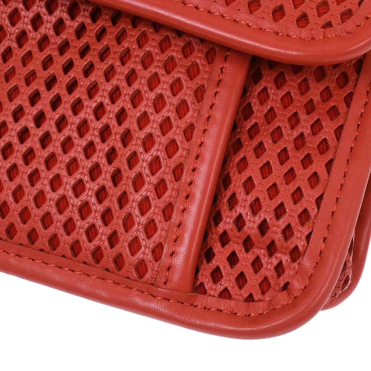 Chanel 2012-2013 Red Perforated Calfskin French Riviera Shoulder Bag