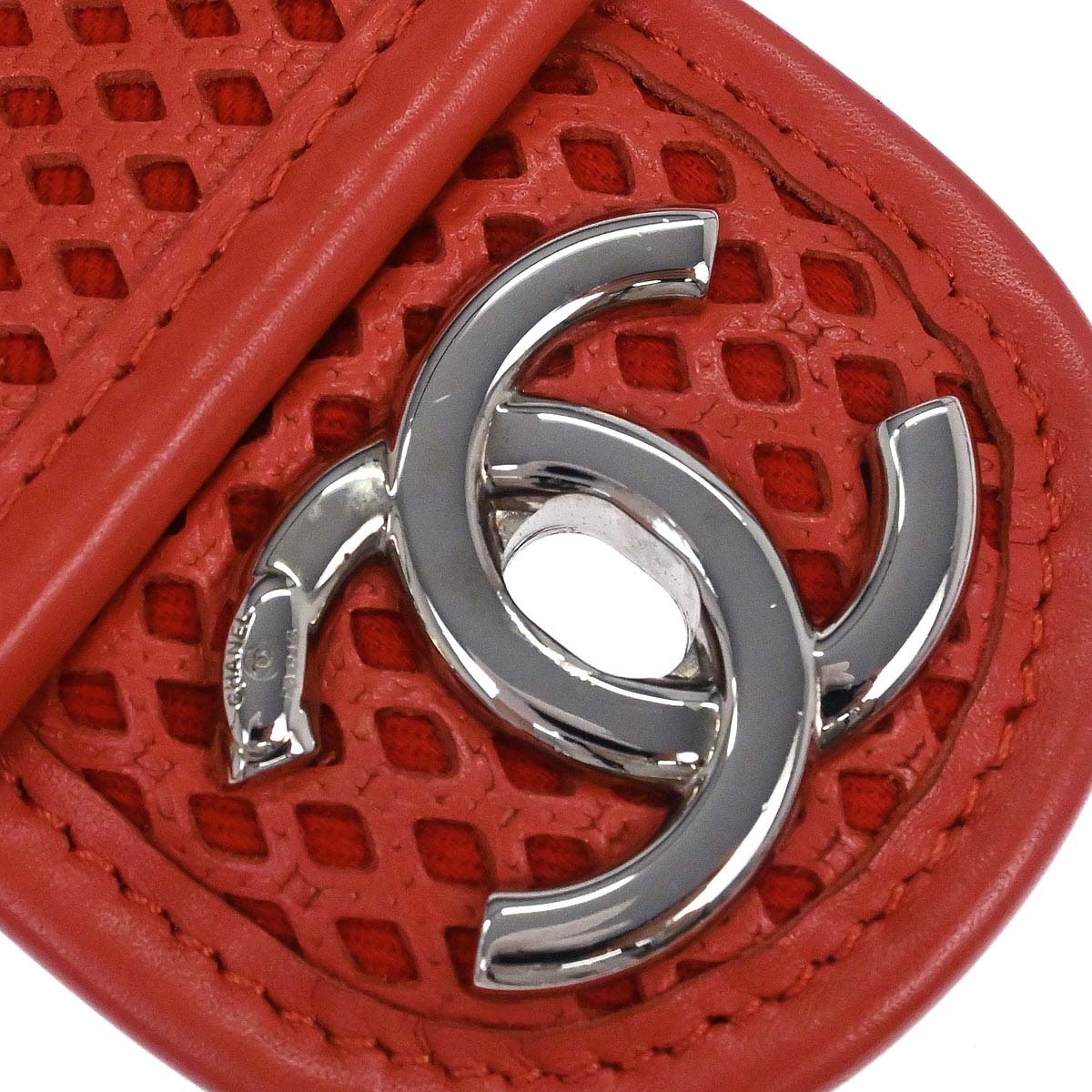 Chanel 2012-2013 Red Perforated Calfskin French Riviera Shoulder Bag