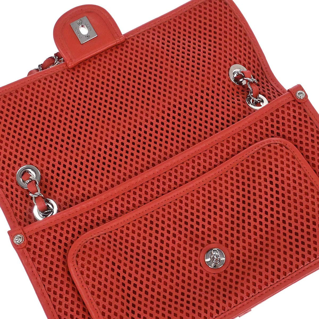 Chanel 2012-2013 Red Perforated Calfskin French Riviera Shoulder Bag
