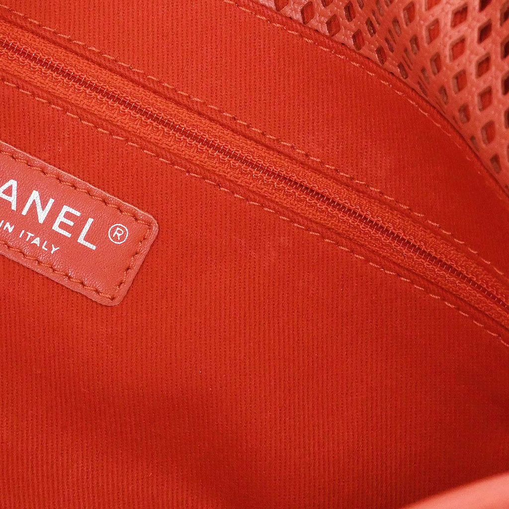 Chanel 2012-2013 Red Perforated Calfskin French Riviera Shoulder Bag