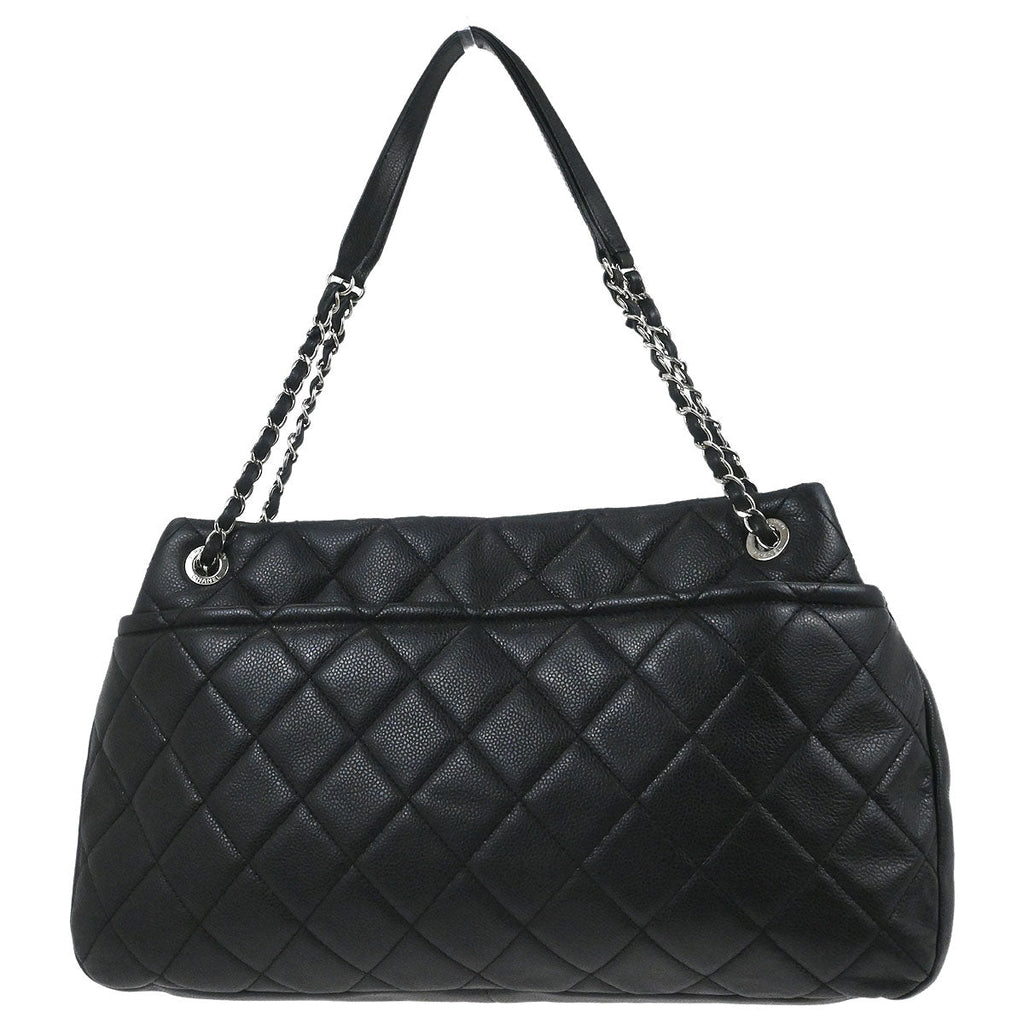 Chanel 2012 Black Caviar Timeless CC Chain Tote Bag