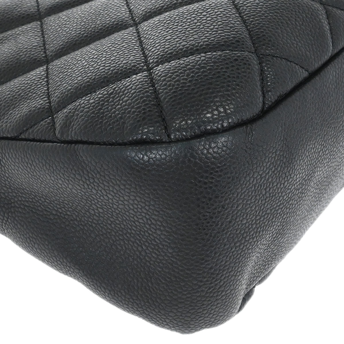 Chanel 2012 Black Caviar Timeless CC Chain Tote Bag