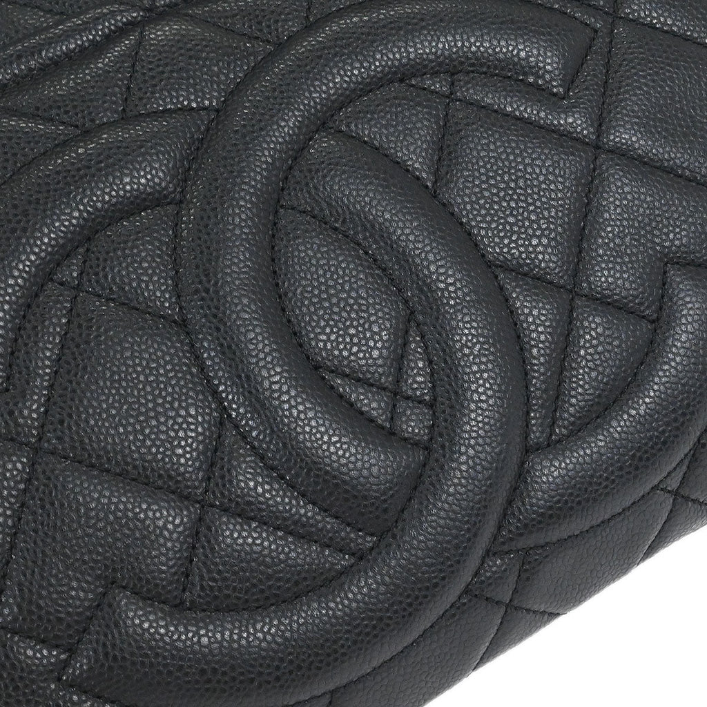 Chanel 2012 Black Caviar Timeless CC Chain Tote Bag