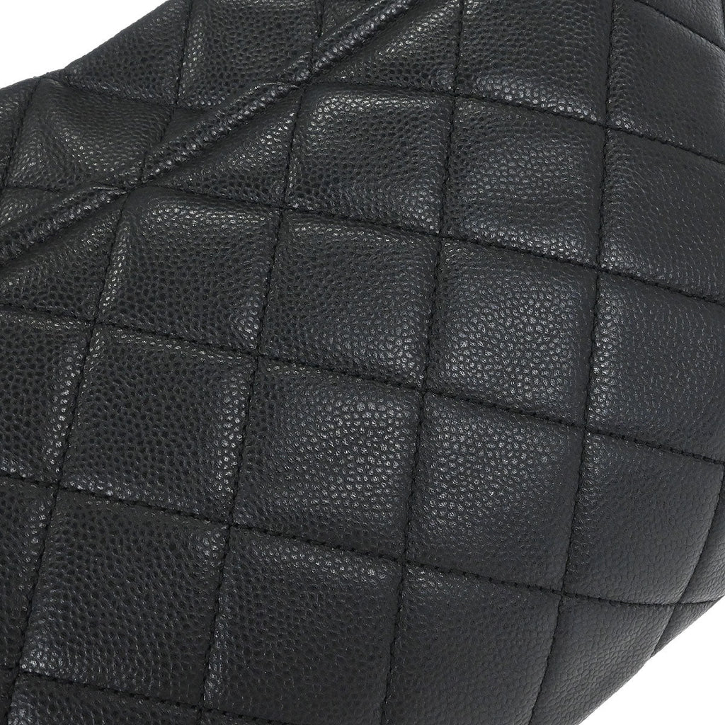 Chanel 2012 Black Caviar Timeless CC Chain Tote Bag