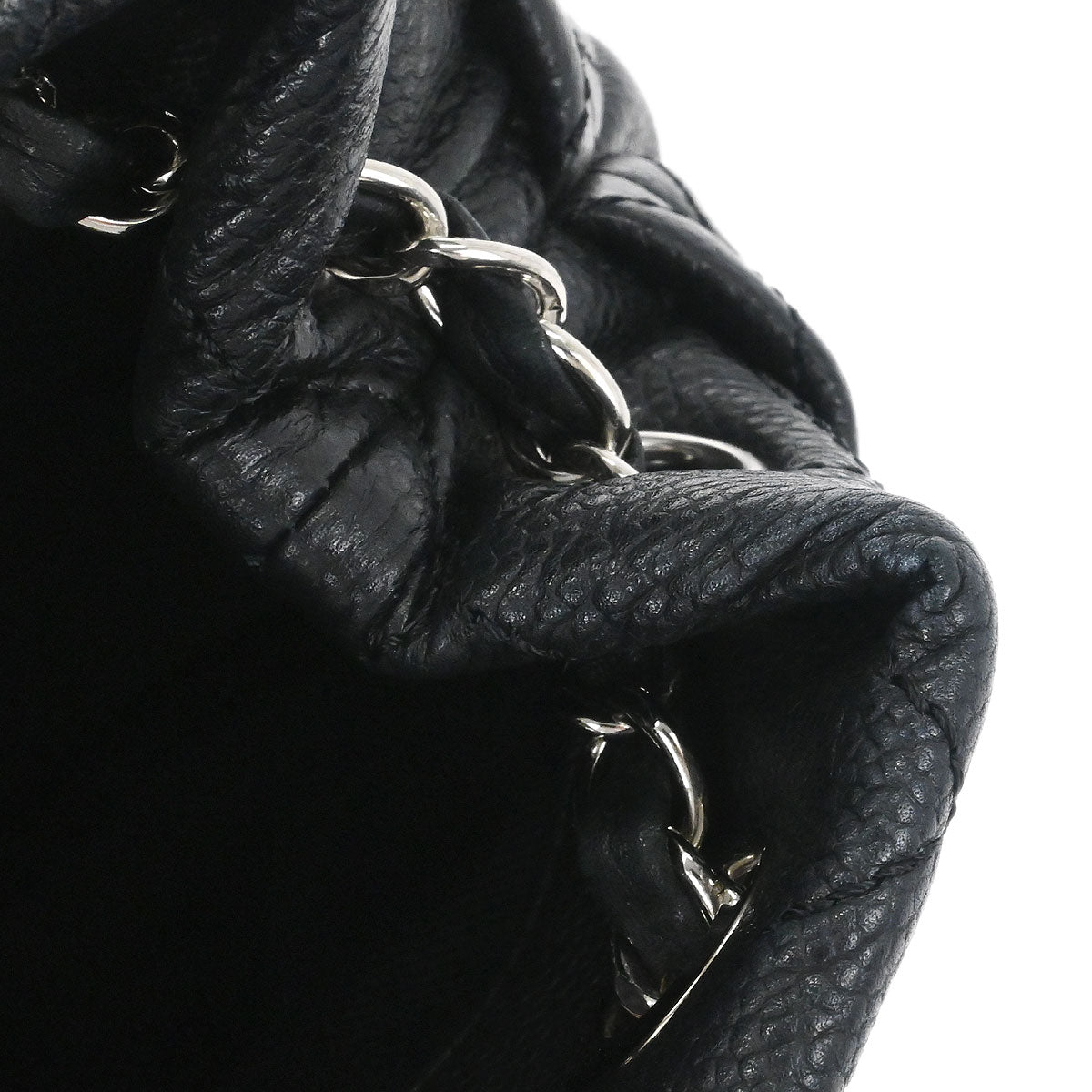 Chanel 2012 Black Caviar Timeless CC Chain Tote Bag