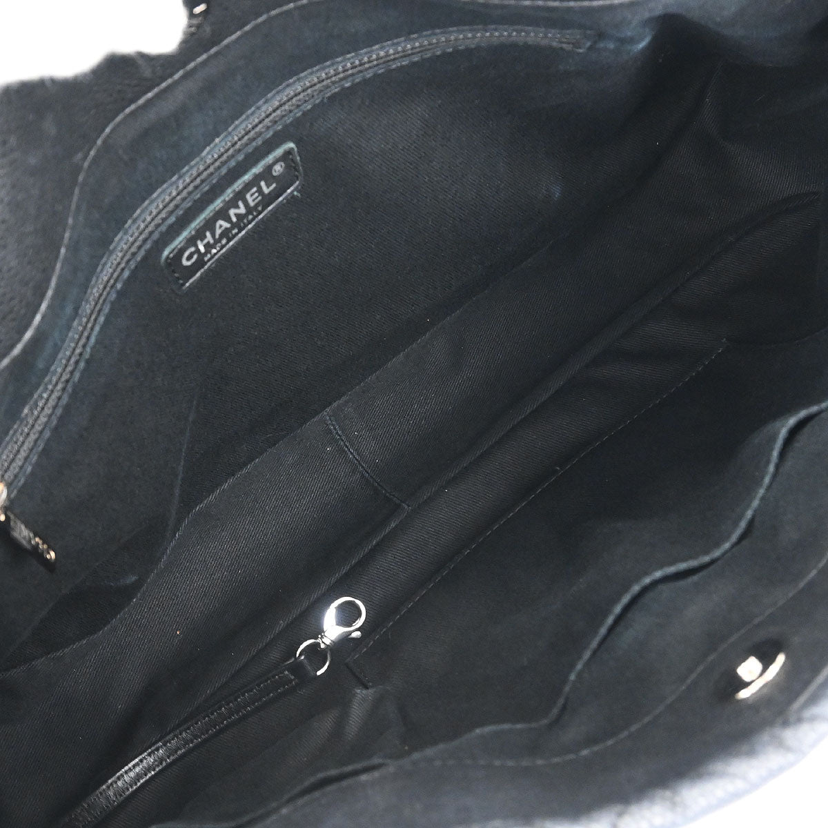 Chanel 2012 Black Caviar Timeless CC Chain Tote Bag