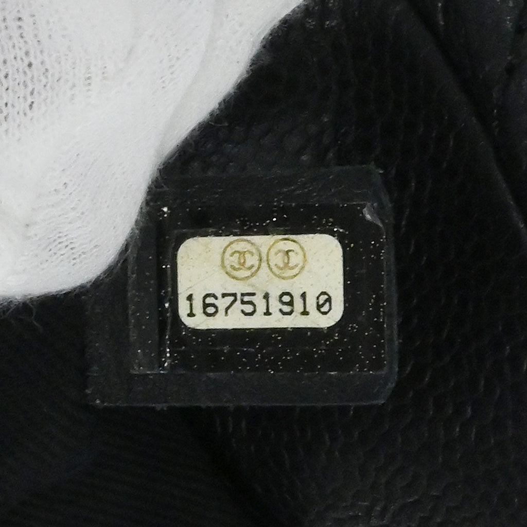 Chanel 2012 Black Caviar Timeless CC Chain Tote Bag