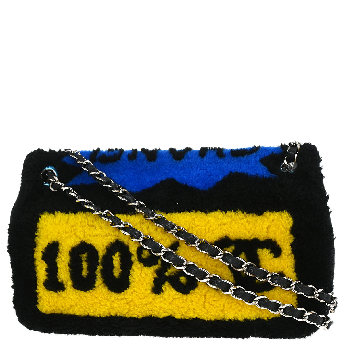 Chanel 2014-2015 Black Shearling Supermarket Comic Flap Bag