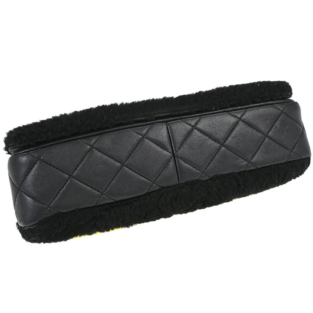 Chanel 2014-2015 Black Shearling Supermarket Comic Flap Bag