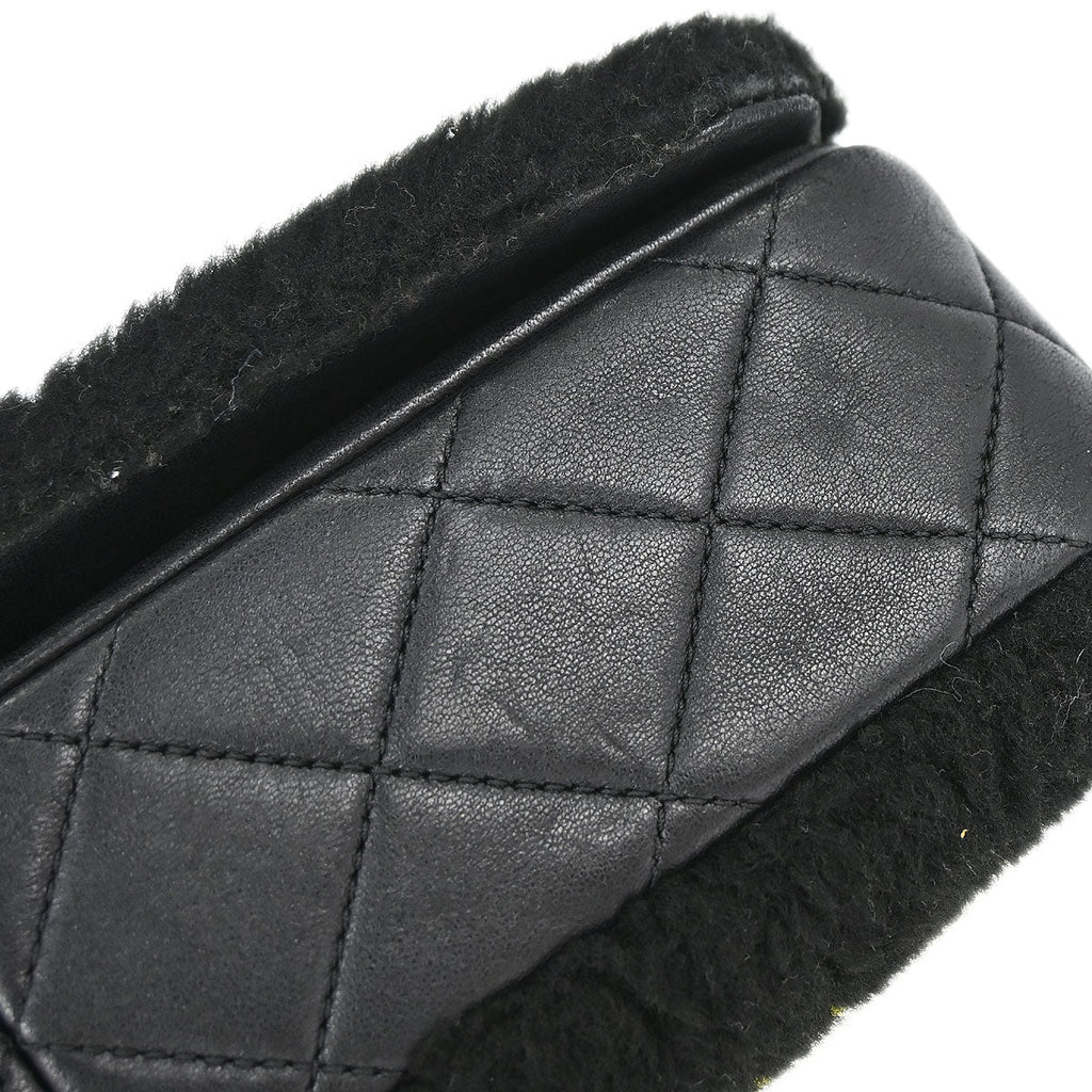 Chanel 2014-2015 Black Shearling Supermarket Comic Flap Bag