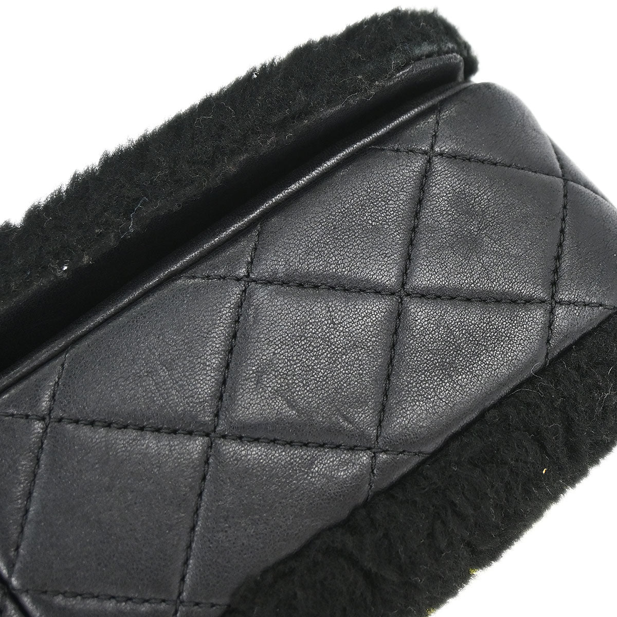 Chanel 2014-2015 Black Shearling Supermarket Comic Flap Bag