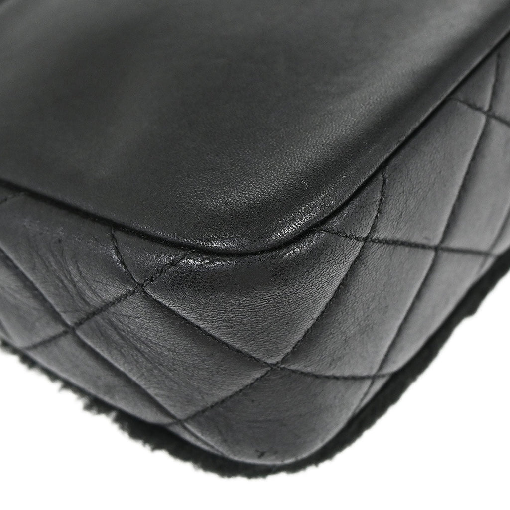 Chanel 2014-2015 Black Shearling Supermarket Comic Flap Bag