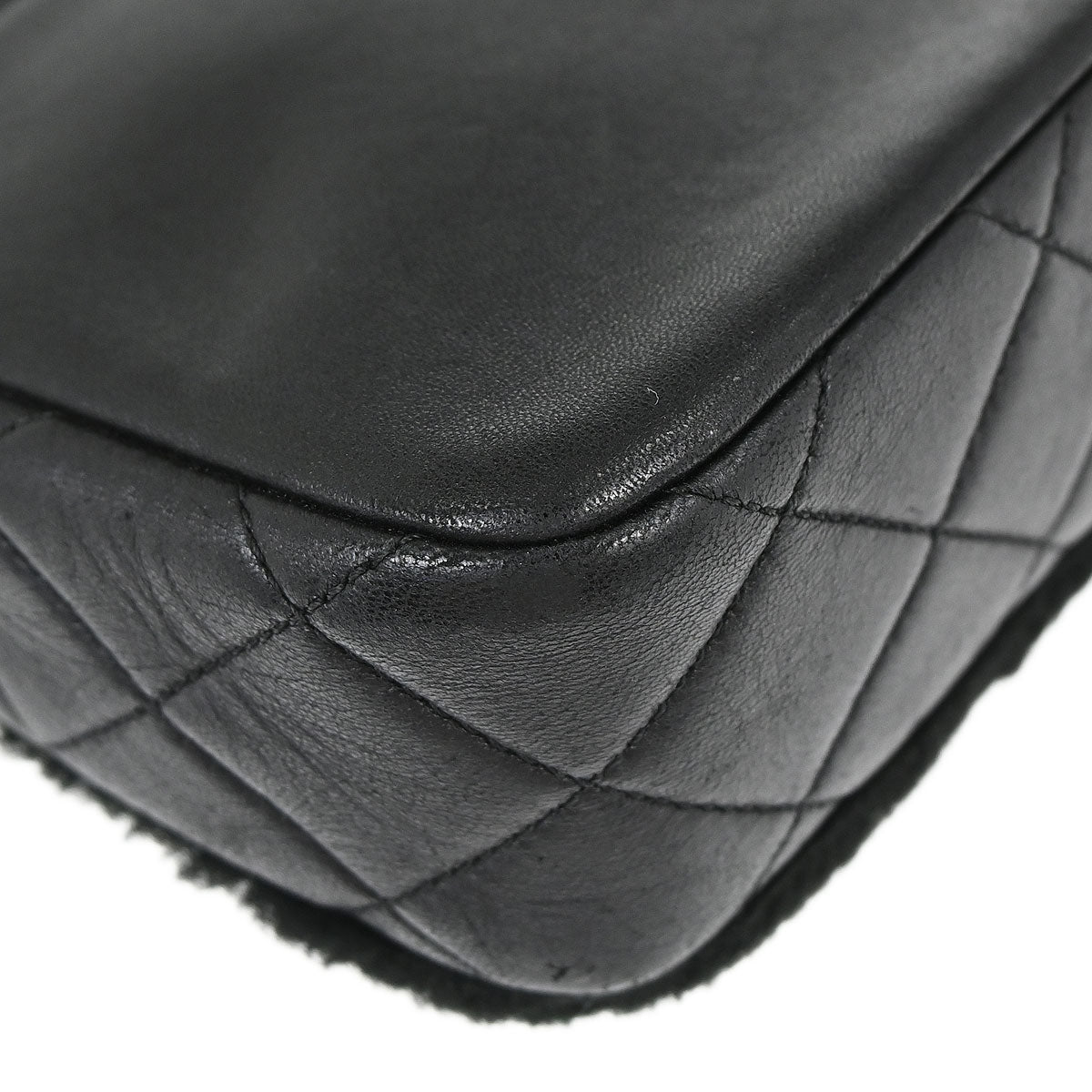 Chanel 2014-2015 Black Shearling Supermarket Comic Flap Bag