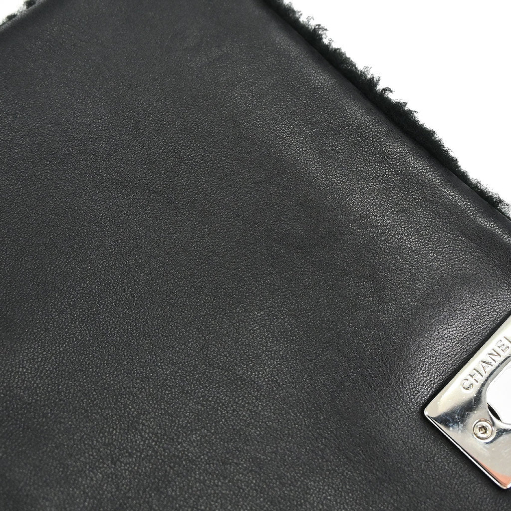 Chanel 2014-2015 Black Shearling Supermarket Comic Flap Bag