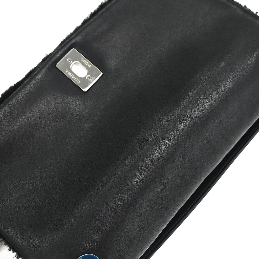 Chanel 2014-2015 Black Shearling Supermarket Comic Flap Bag