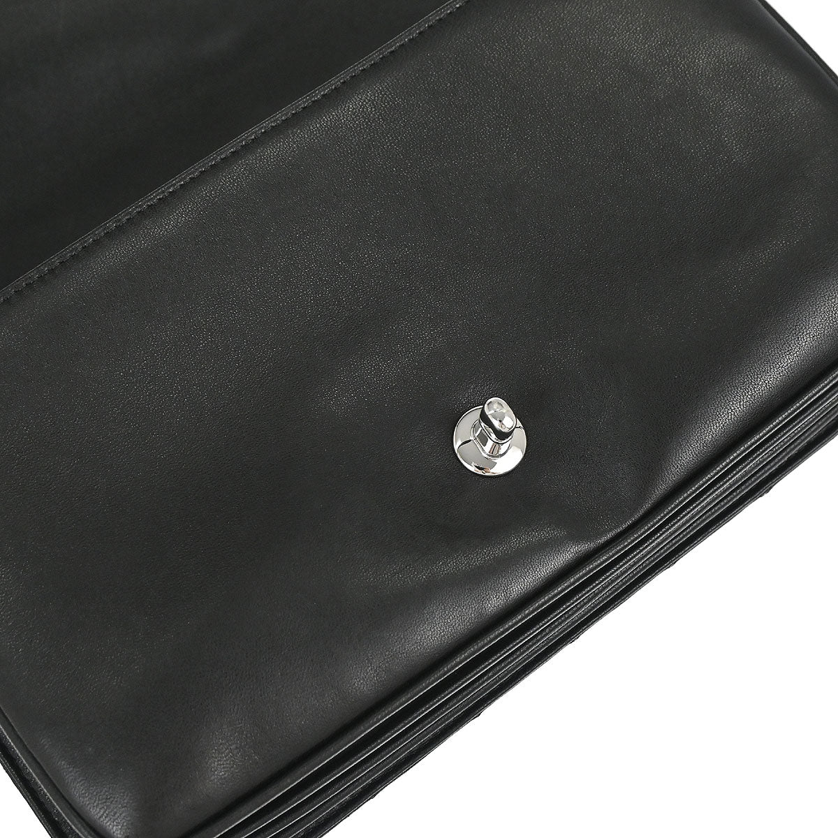 Chanel 2011 Black Lambskin Clams Pocket Accordion Flap Shoulder Bag