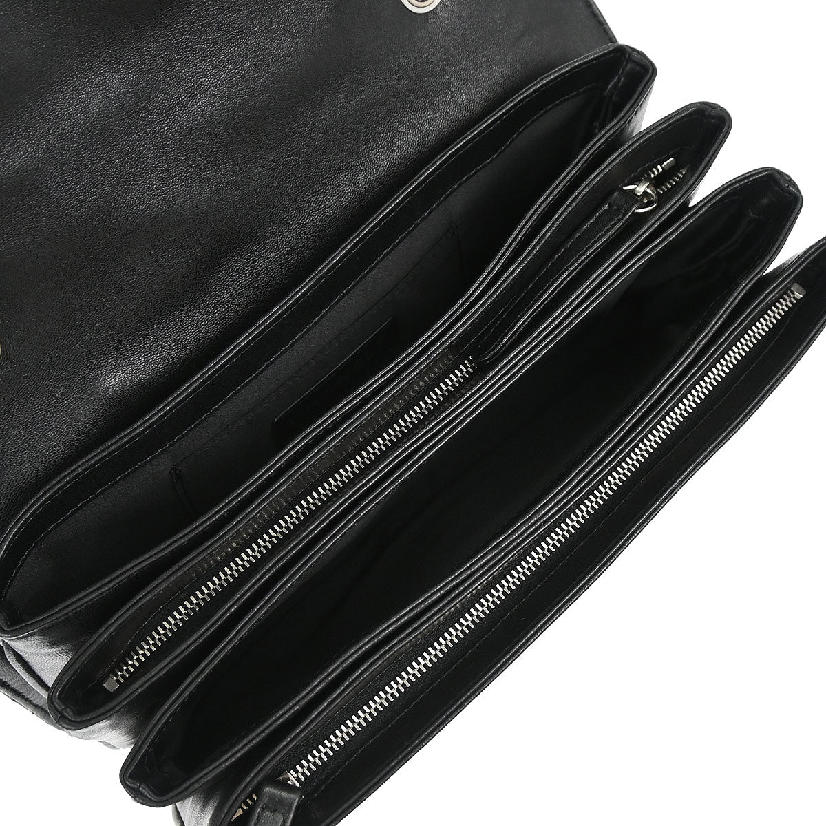 Chanel 2011 Black Lambskin Clams Pocket Accordion Flap Shoulder Bag
