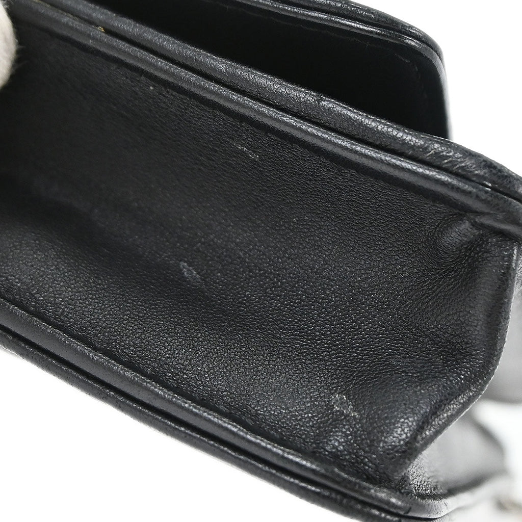Chanel 2012 Black Lambskin Camellia WOC Wallet on Chain Bag