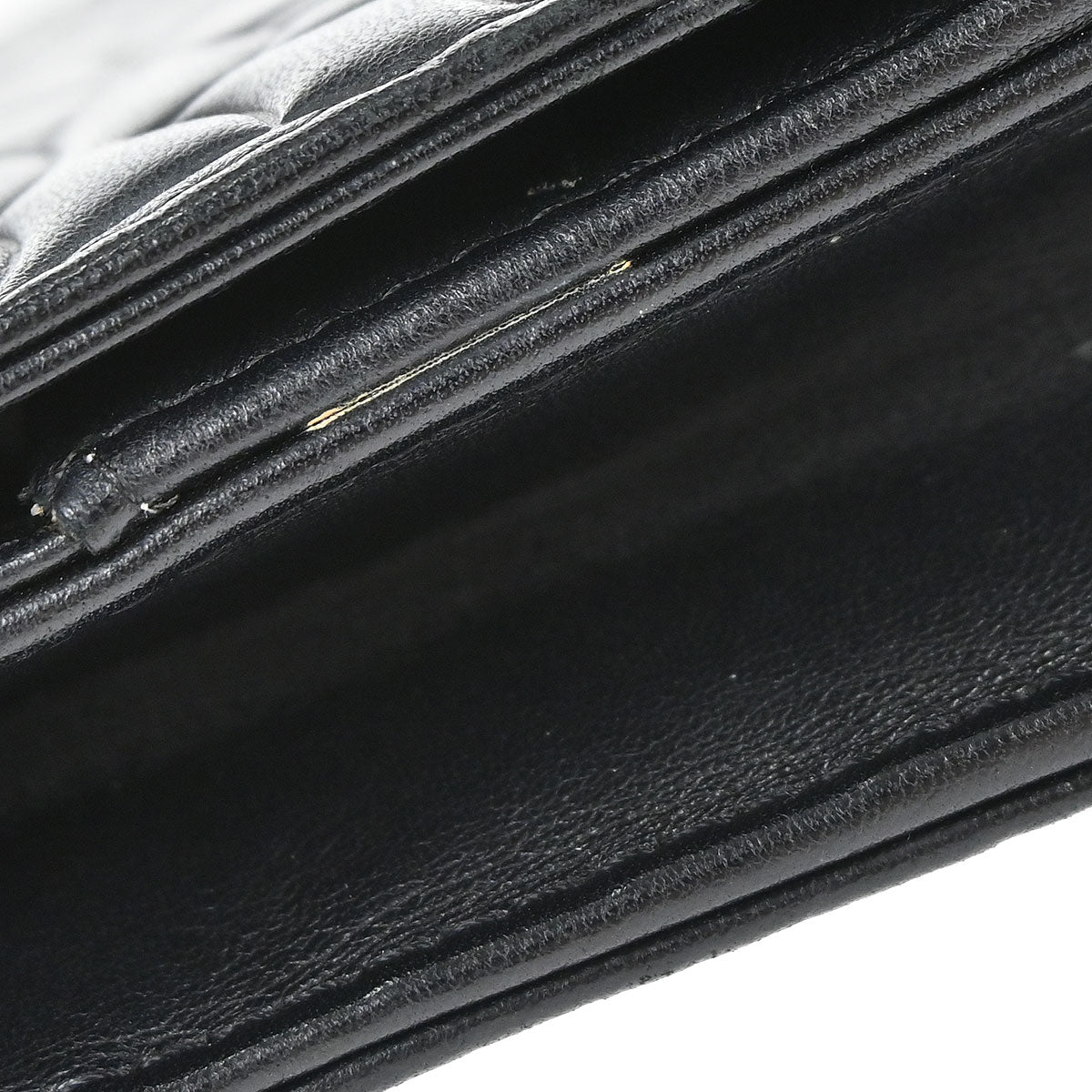 Chanel 2012 Black Lambskin Camellia WOC Wallet on Chain Bag