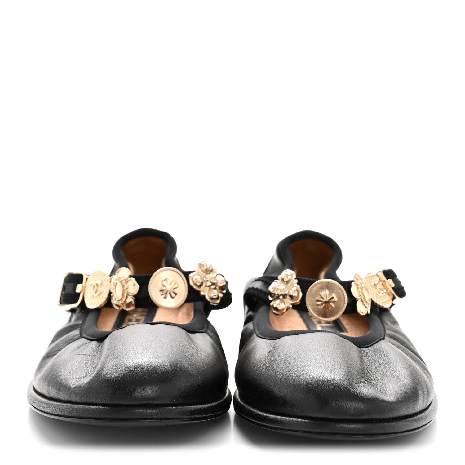 Lambskin Charm Mary Jane Flats 39 Black