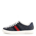 Gucci GG Supreme Monogram Web Mens New Ace Sneakers 8.5 Dark Blue