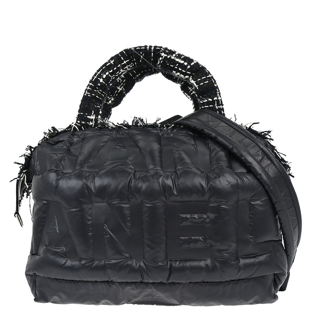 Chanel 2018-2019 Black Nylon Coco Neige Doudoune 2way Shoulder Tote Bag