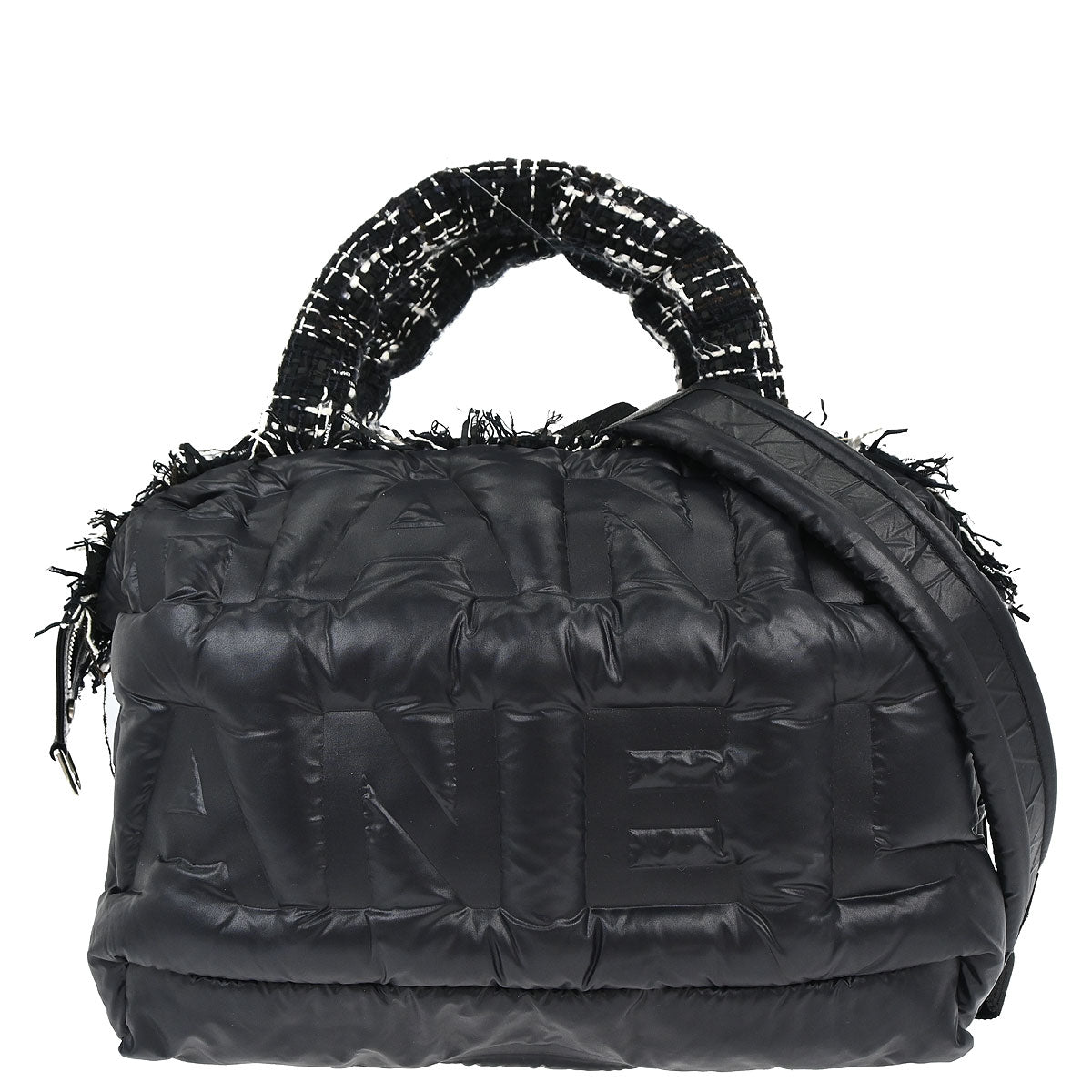 Chanel 2018-2019 Black Nylon Coco Neige Doudoune 2way Shoulder Tote Bag