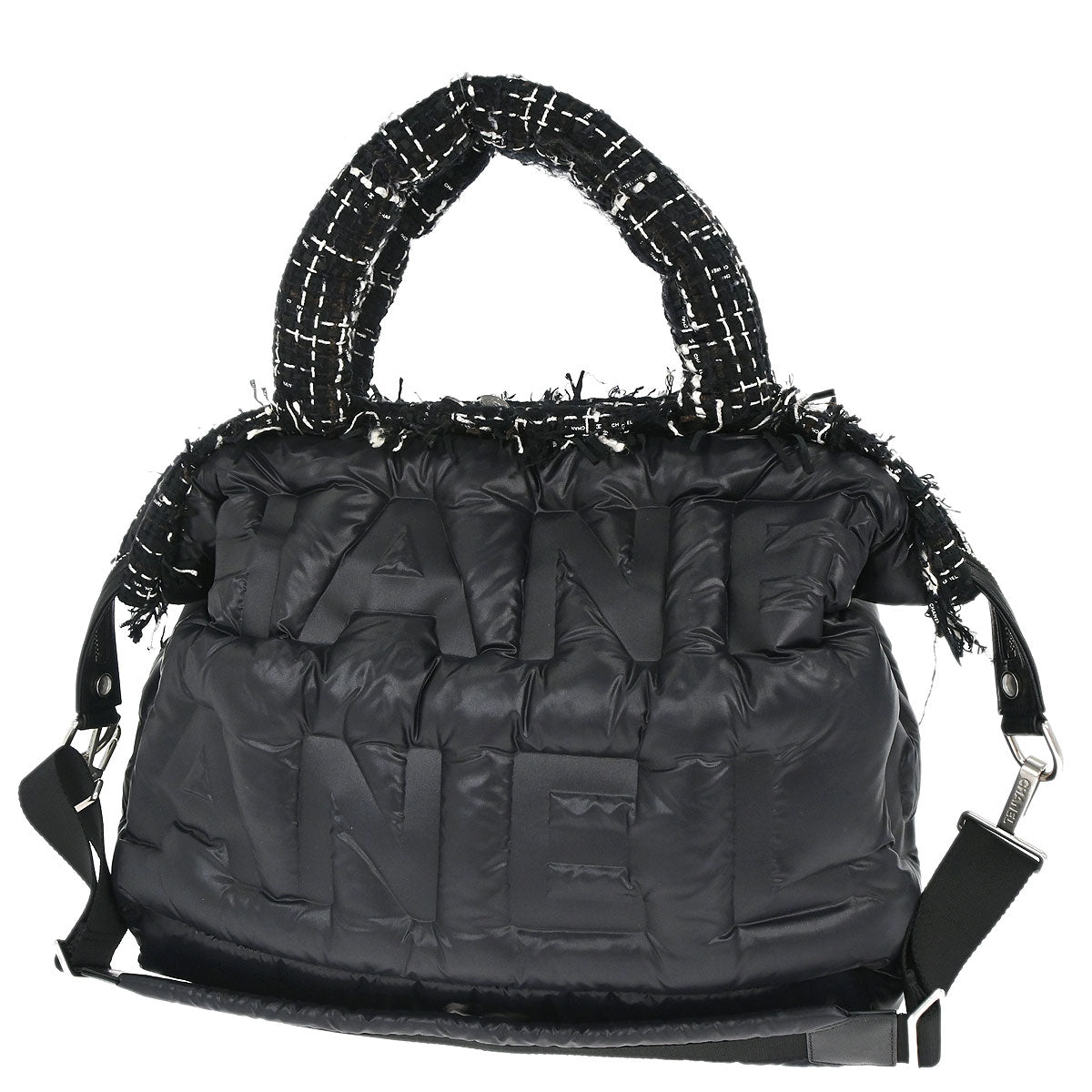 Chanel 2018-2019 Black Nylon Coco Neige Doudoune 2way Shoulder Tote Bag