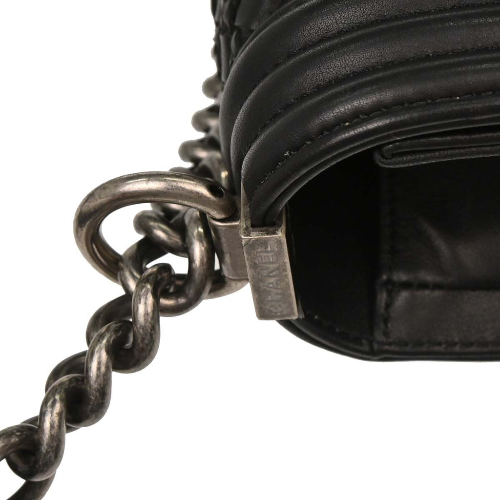 Boy Chanel 2018-2019 Black Lambskin Medium Shoulder Bag