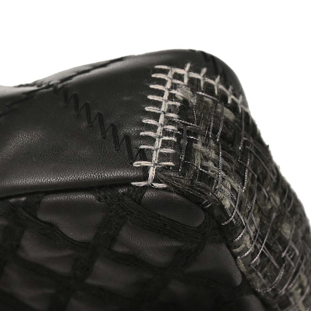 Chanel 2011 Black Tweed Lambskin Patchwork Stitch Shoulder Bag