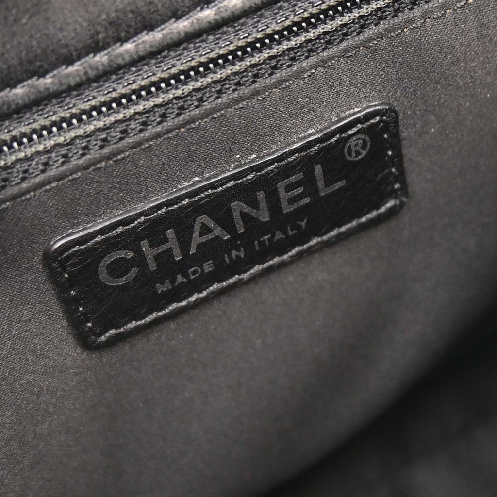 Chanel 2011 Black Tweed Lambskin Patchwork Stitch Shoulder Bag