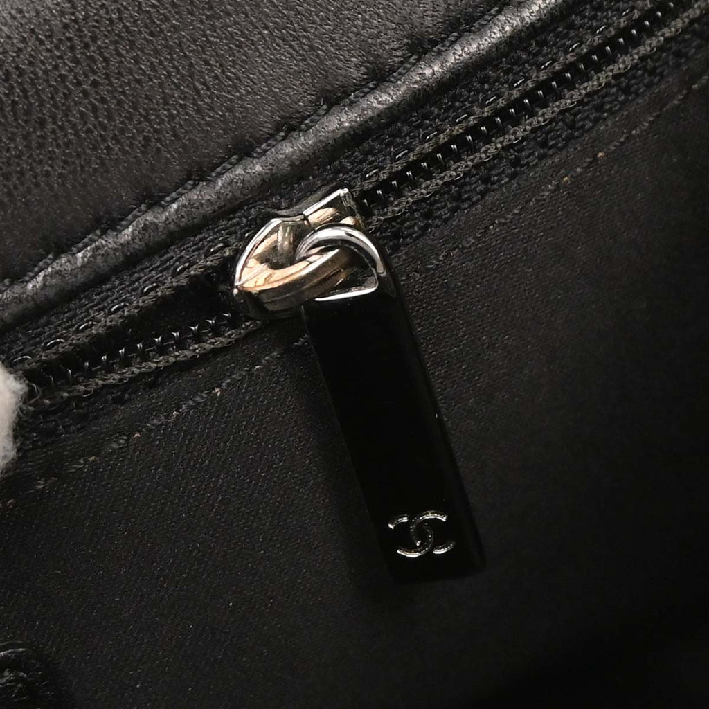 Chanel 2011 Black Tweed Lambskin Patchwork Stitch Shoulder Bag