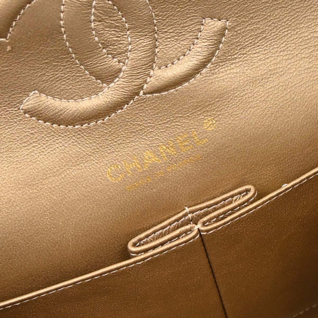 Chanel White Tweed Garden Party Medium Classic Double Flap Shoulder Bag