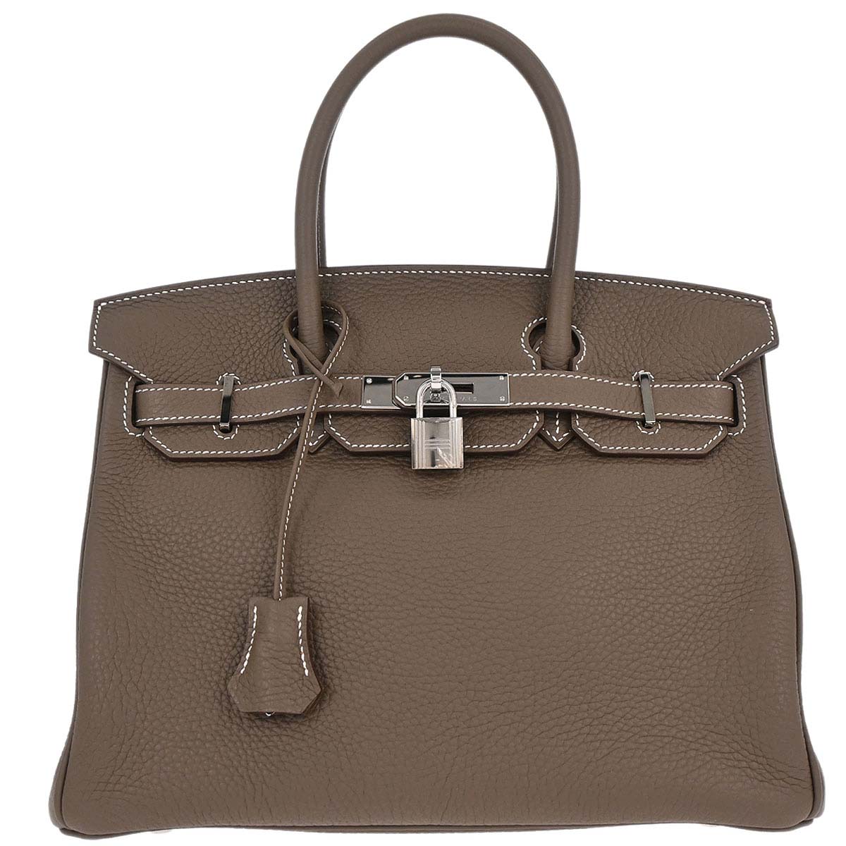 Hermes Etoupe Gray Togo Birkin 30 Handbag
