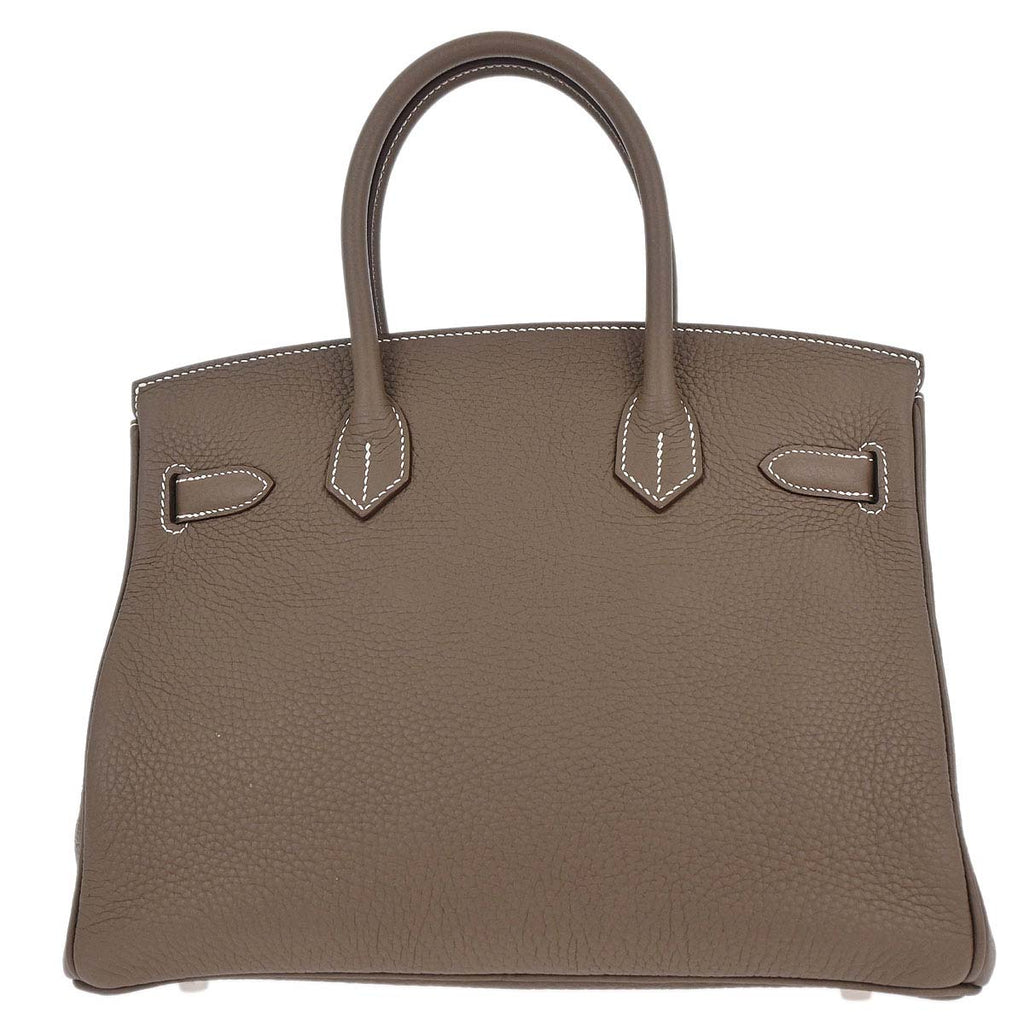 Hermes Etoupe Gray Togo Birkin 30 Handbag
