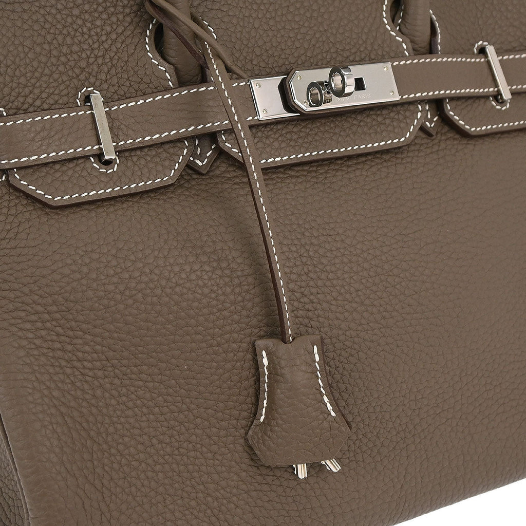 Hermes Etoupe Gray Togo Birkin 30 Handbag
