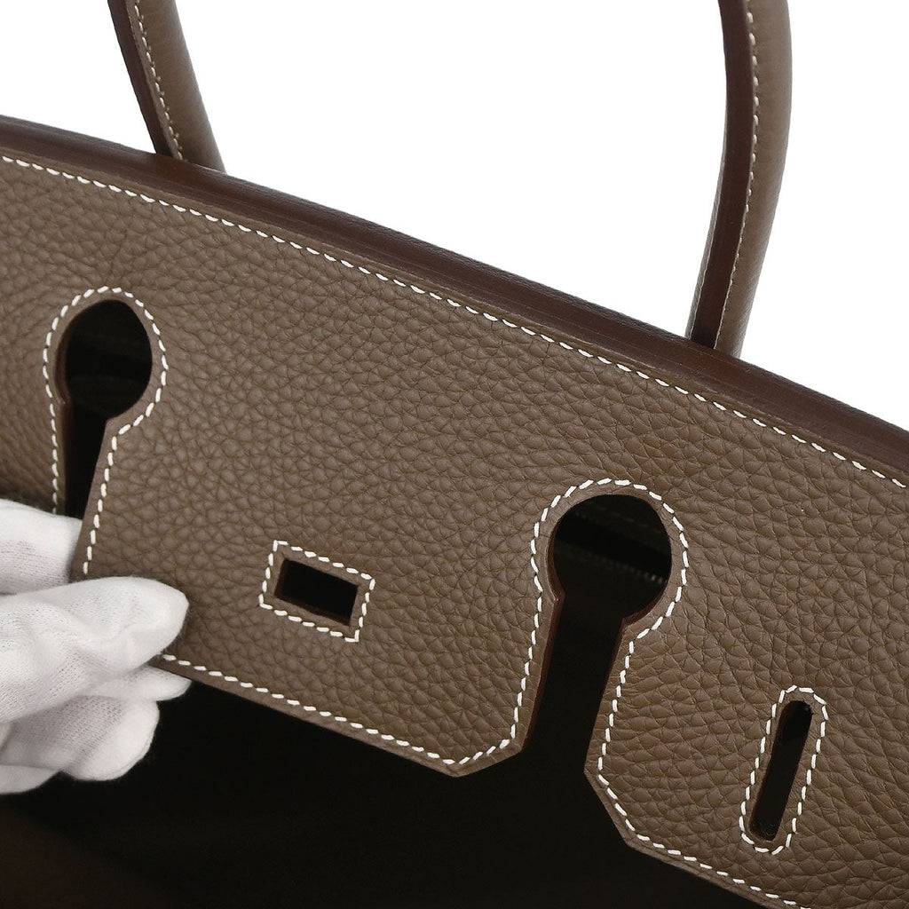 Hermes Etoupe Gray Togo Birkin 30 Handbag