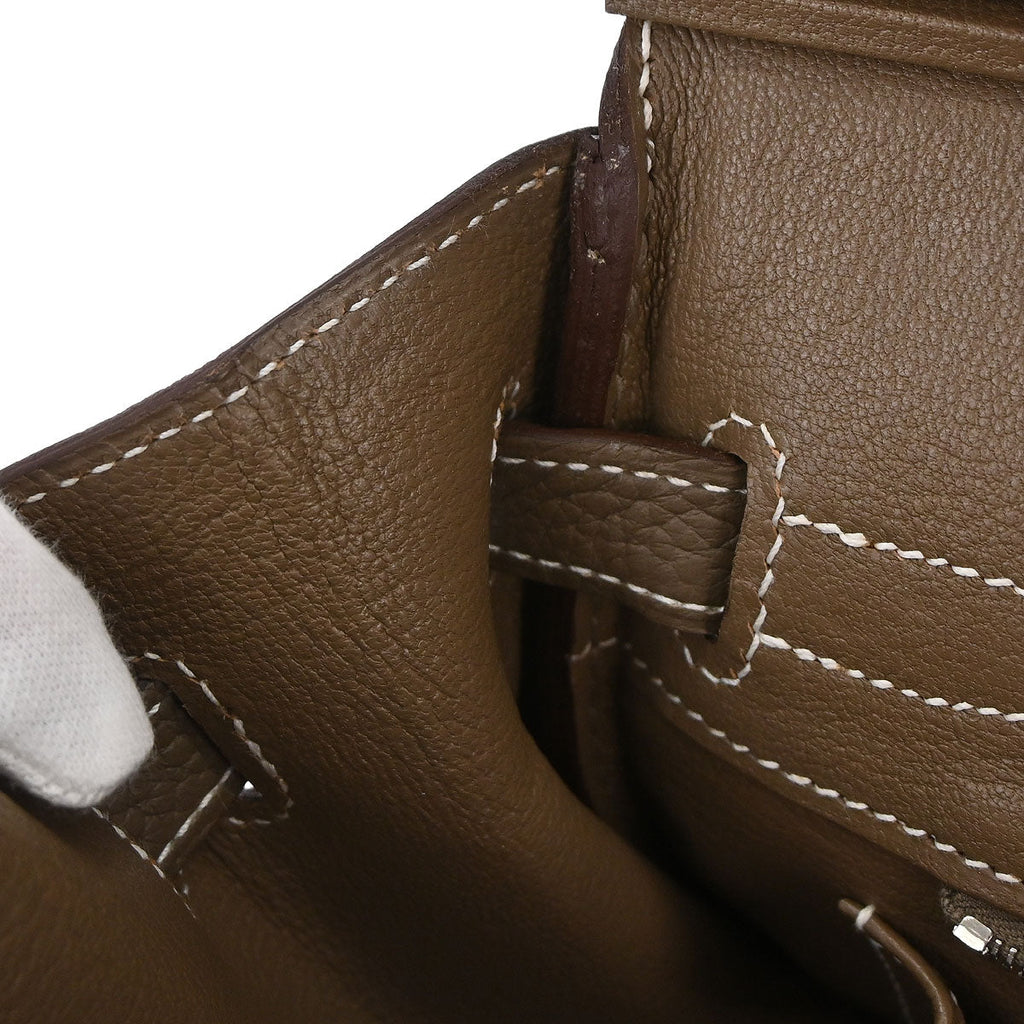 Hermes Etoupe Gray Togo Birkin 30 Handbag