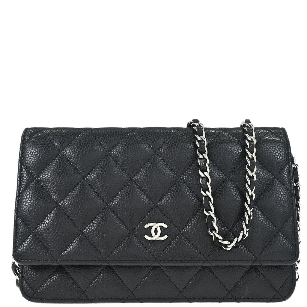Chanel 2013-2014 Black Caviar WOC Wallet on Chain Bag