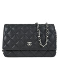 Chanel 2013-2014 Black Caviar WOC Wallet on Chain Bag