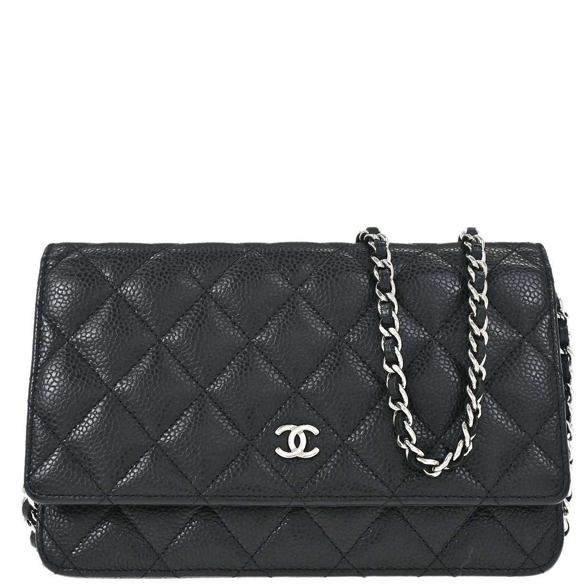 Chanel 2013-2014 Black Caviar WOC Wallet on Chain Bag
