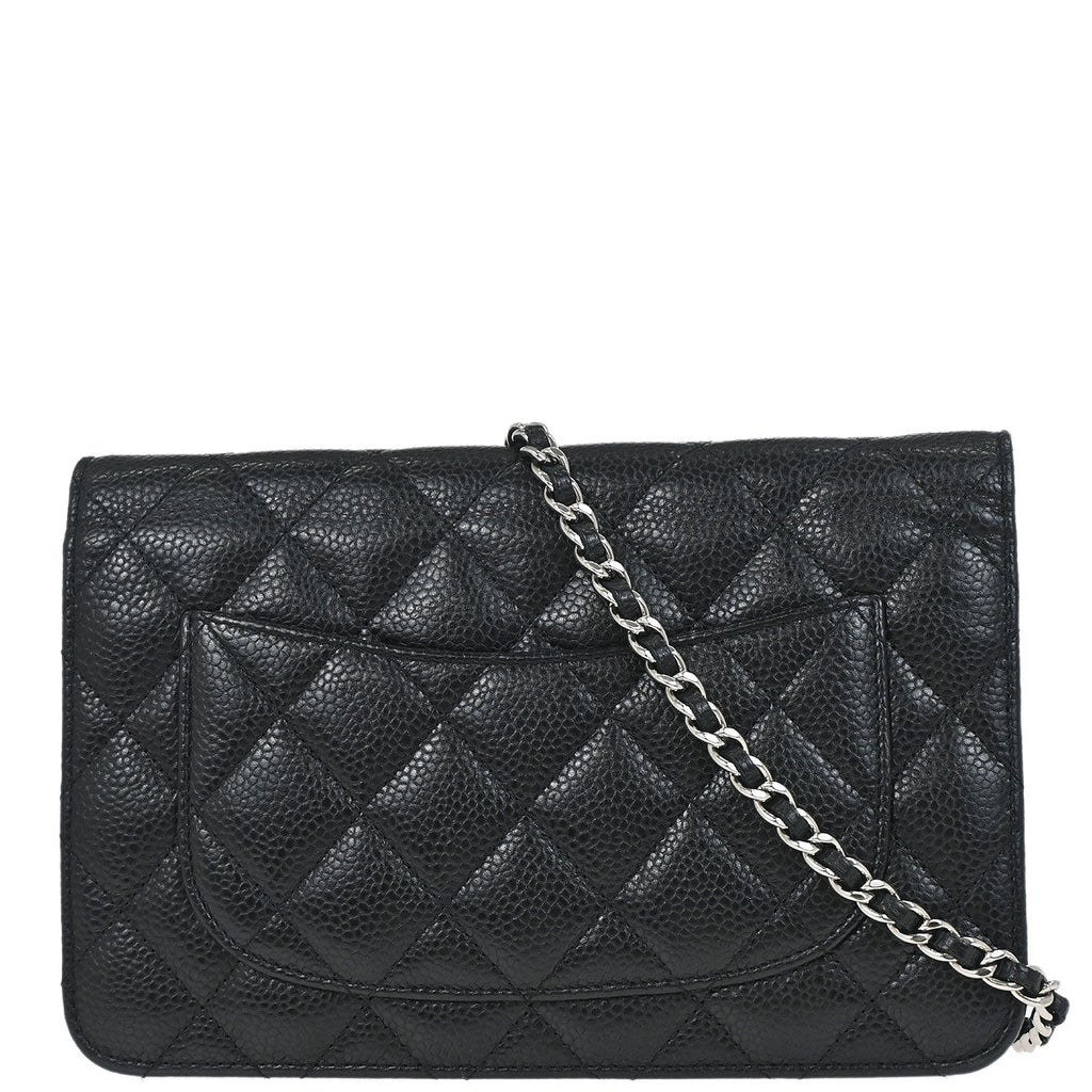 Chanel 2013-2014 Black Caviar WOC Wallet on Chain Bag