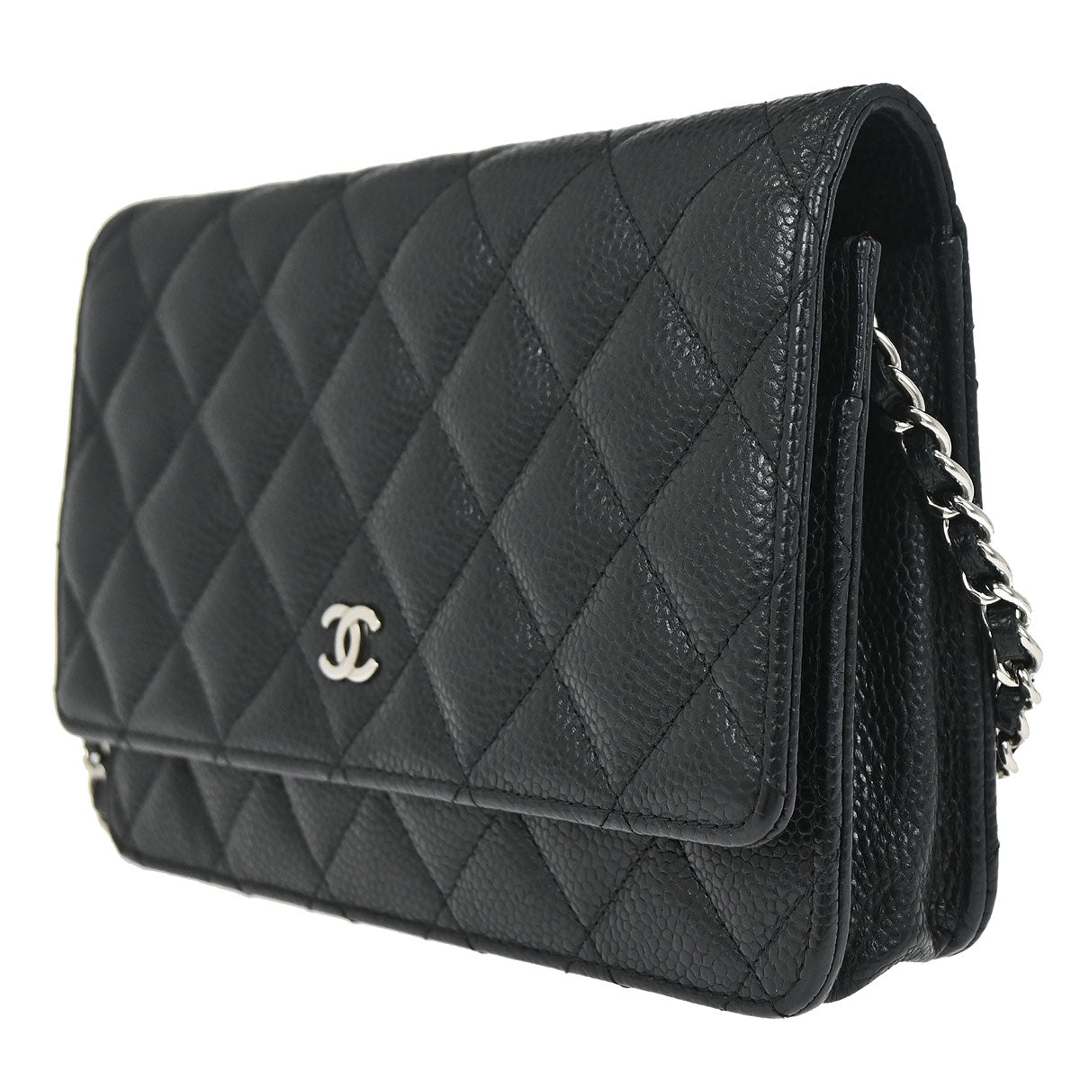 Chanel 2013-2014 Black Caviar WOC Wallet on Chain Bag