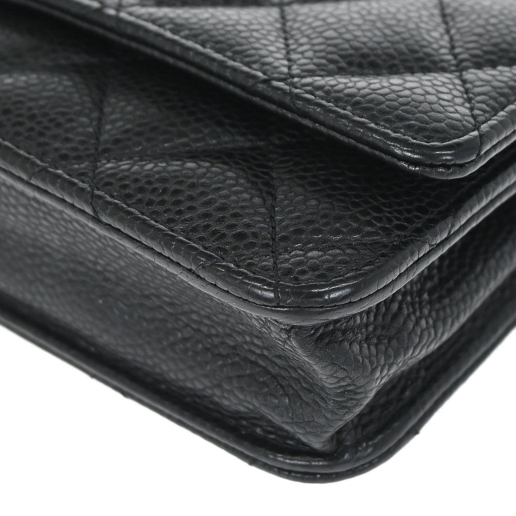 Chanel 2013-2014 Black Caviar WOC Wallet on Chain Bag