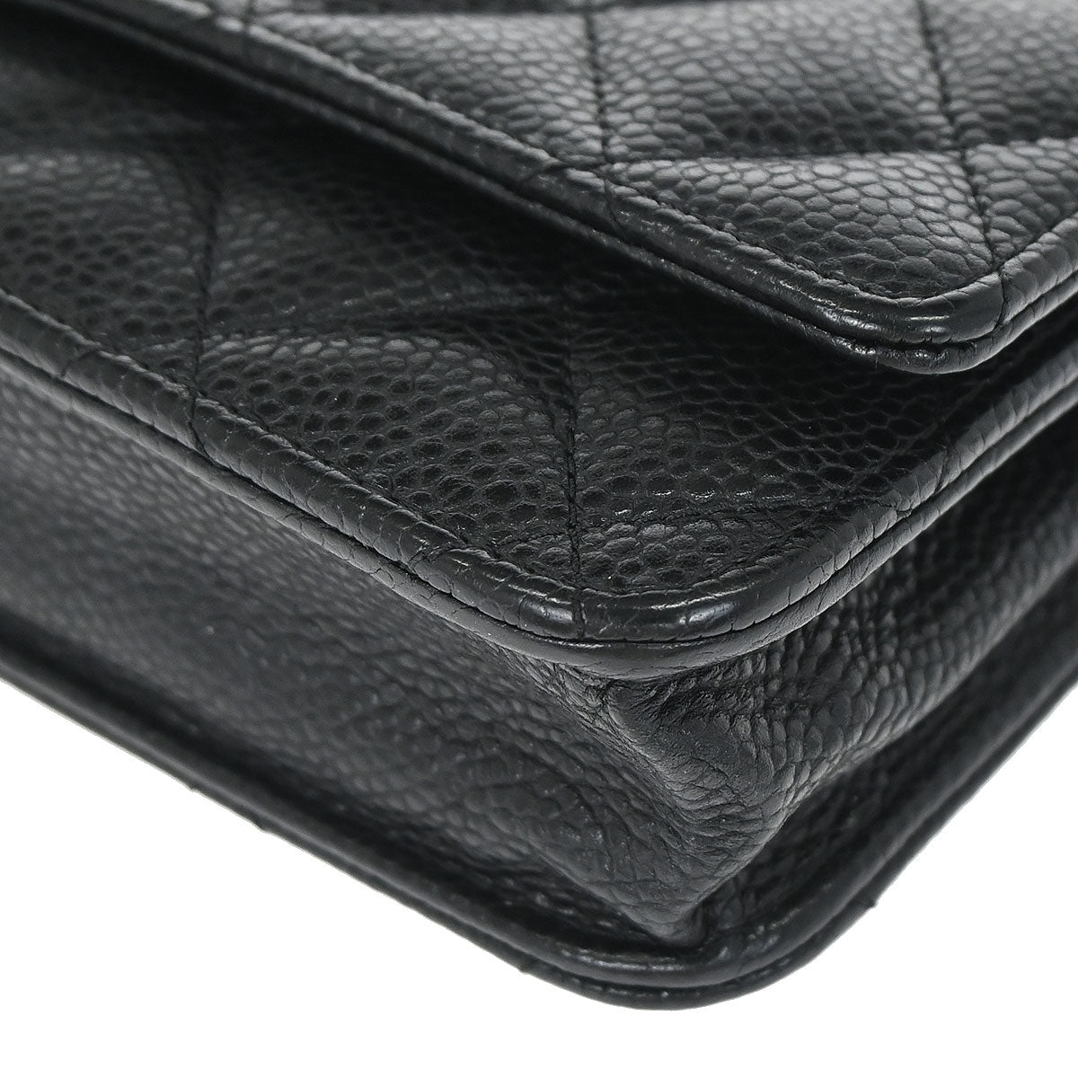 Chanel 2013-2014 Black Caviar WOC Wallet on Chain Bag