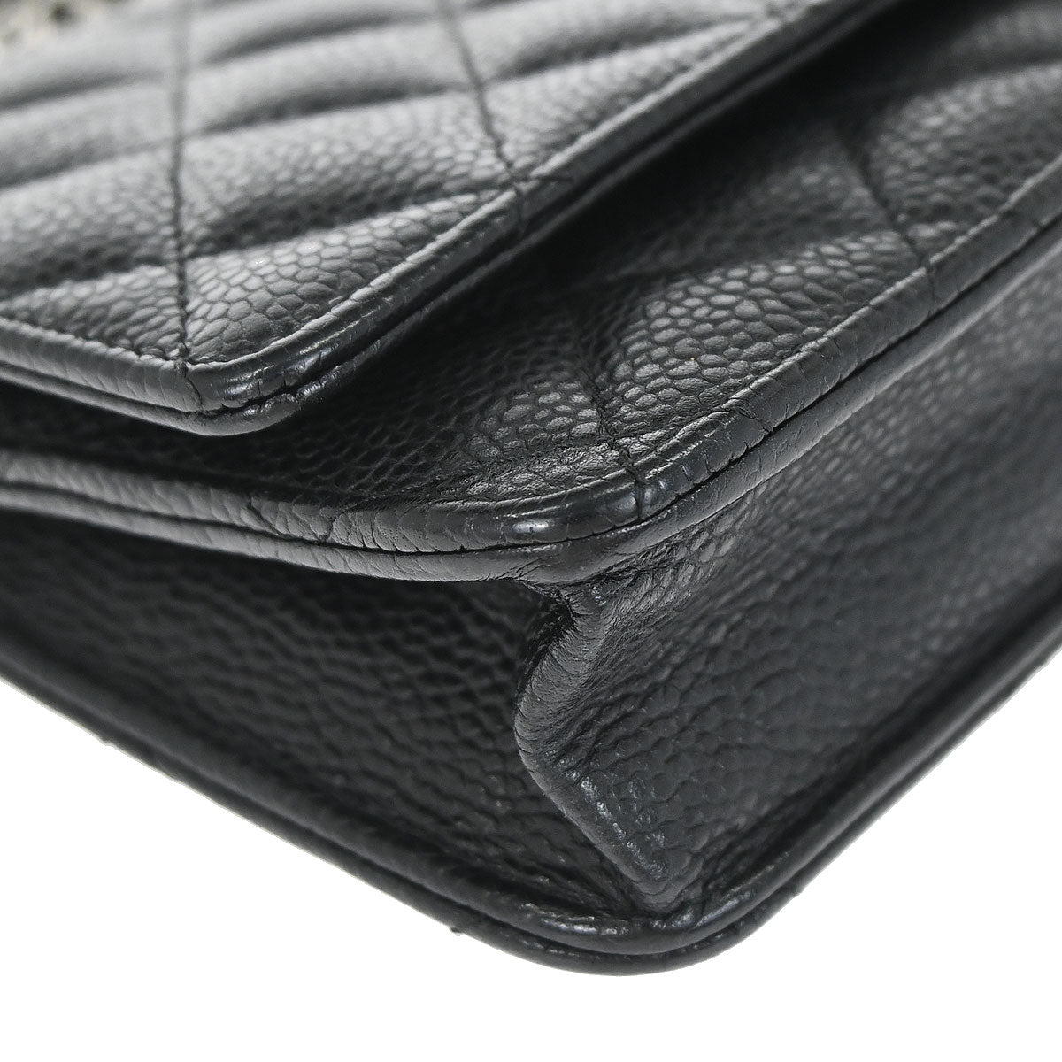 Chanel 2013-2014 Black Caviar WOC Wallet on Chain Bag