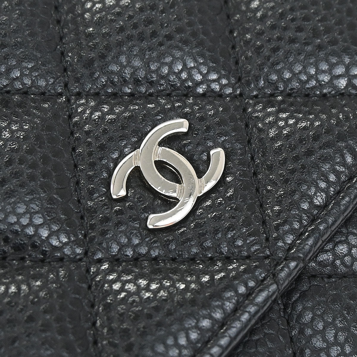 Chanel 2013-2014 Black Caviar WOC Wallet on Chain Bag